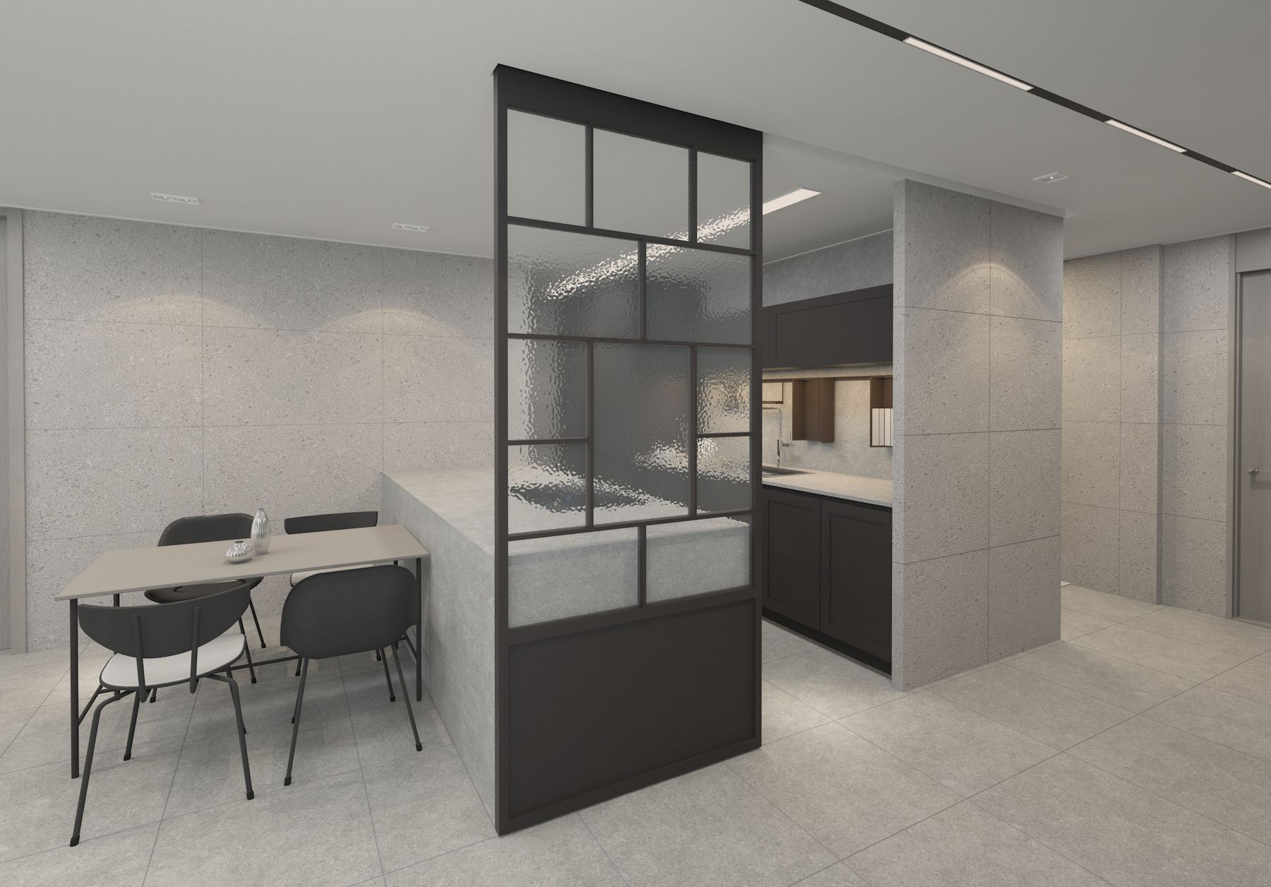 공간 분리 기능의 슬라이딩 도어